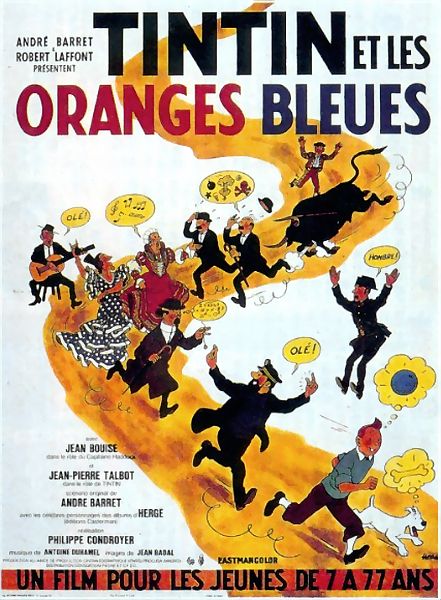 affiche Tintin et les oranges bleues