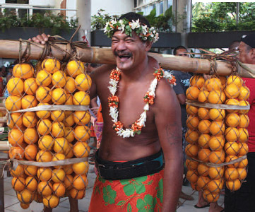 cueillette orange à tahiti